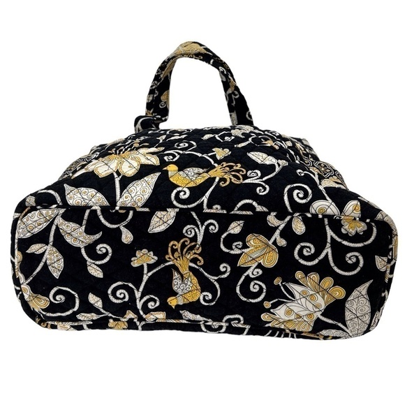 Vera Bradley Pleated Tote Large Yellow Bird Black/Yellow/White EUC - Picture 6 of 9